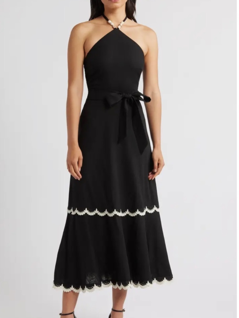 Halter Bead Strap Midi Dress
Eliza J
